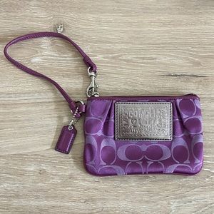 Purple Coach Wristlet